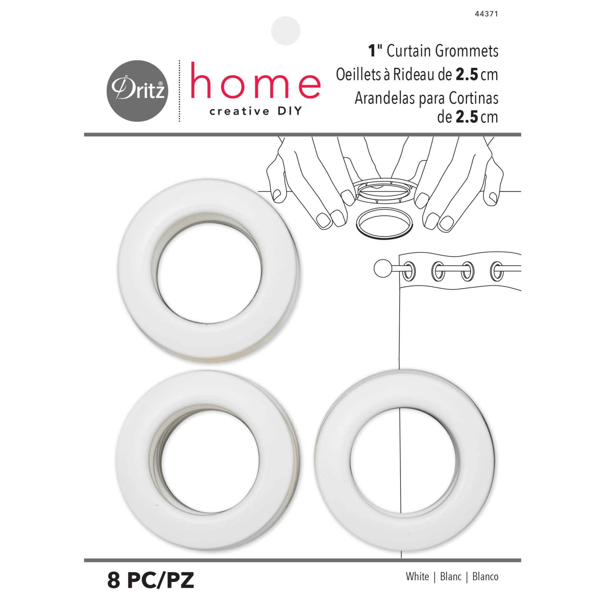 Dritz® Home White 1" Curtain Grommets, 8ct.